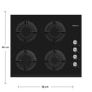 PLACA A GÁS FESTO-G-CR-V2 – Elegância em Vidro e Potência para Cozinhar com Precisão