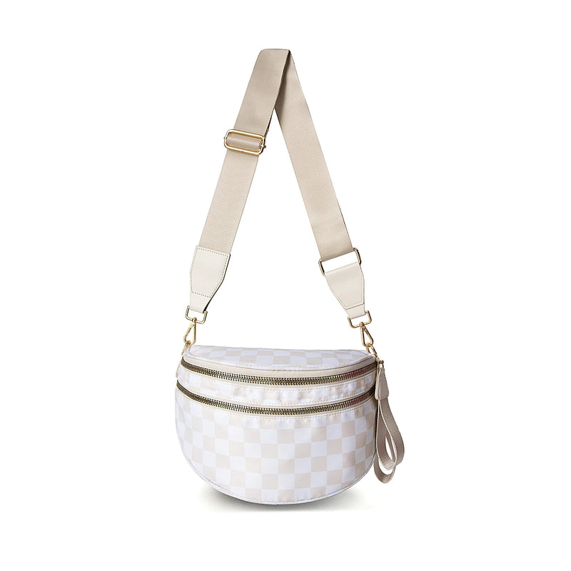 👜 Checked In – Bolsa Sling Oversized em Crescente