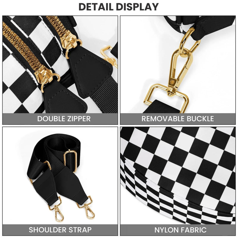👜 Checked In – Bolsa Sling Oversized em Crescente