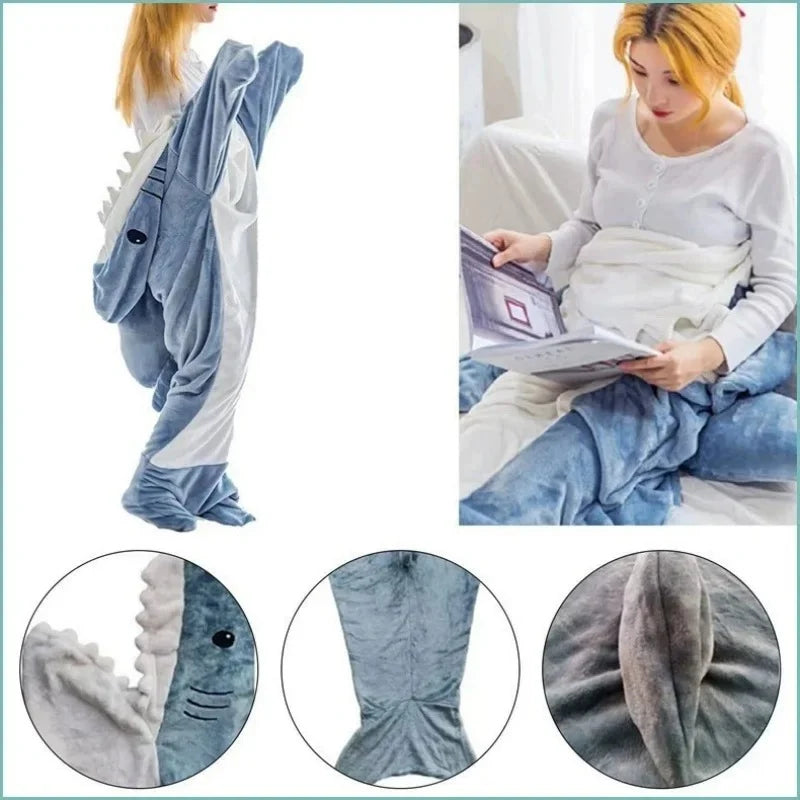 🦈 Shark Blanket Hoodie – Conforto com uma mordidela divertida!